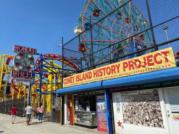 coney island with coney island history project signage