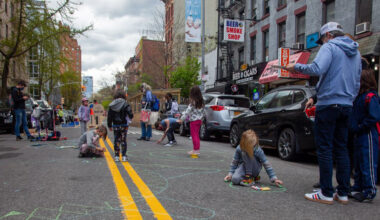 Children play during open street