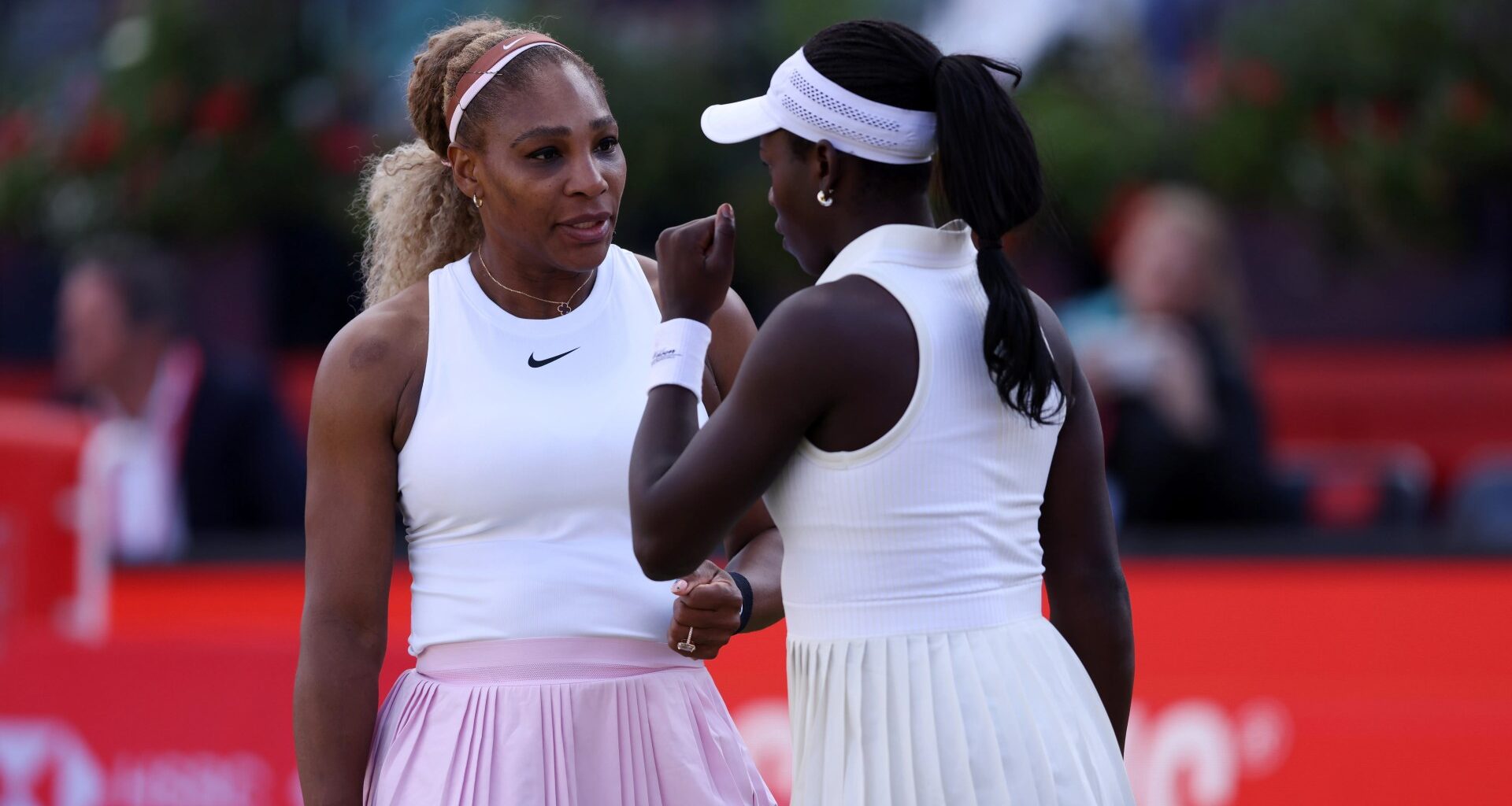 Serena Williams forced to PULL OUT of emotional Queen's comeback after partner Victoria Mboko suffers horror injury