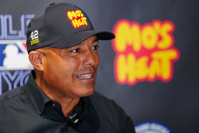 on thWFAN Subway Series broadcast NEW YORK, NY - MAY 15: Hall of Famer Mariano Rivera talks with media during the WFAN Subway Series broadcast at the MLB NYC Flagship Store on Friday, May 15, 2026 in New York, New York. (Photo by Daniel Shirey/MLB Photos via Getty Images)