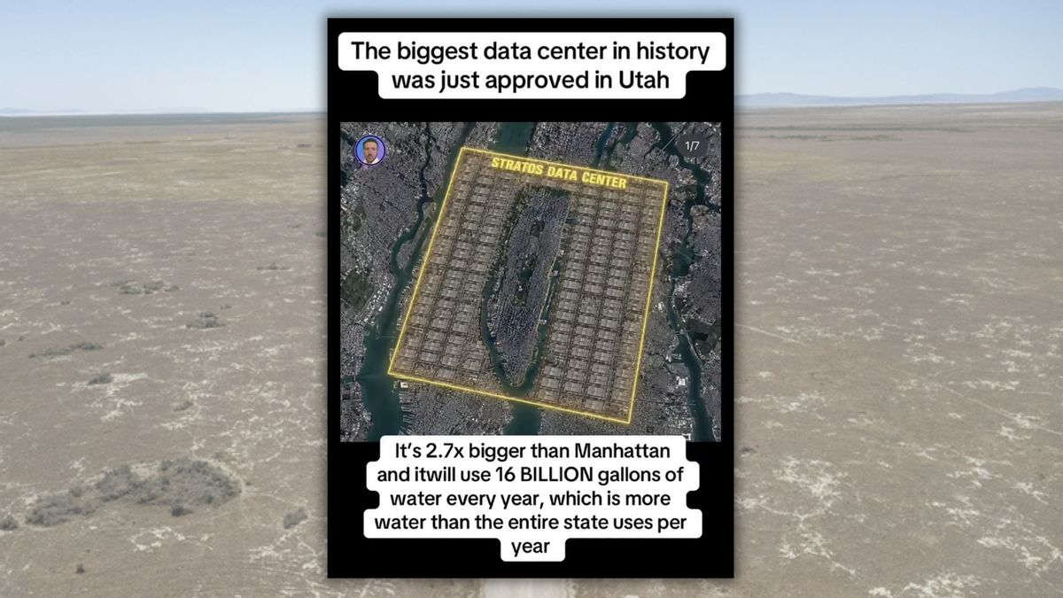Will Utah data center use 16B gallons of water and span almost 3 Manhattans? What to know