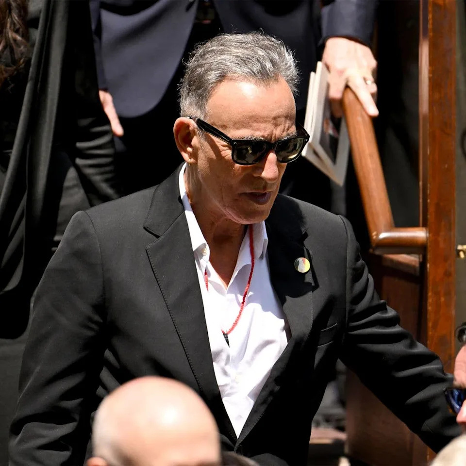 Bruce Springsteen attends the funeral of Clive Davis on June 29, 2026 in New York City.