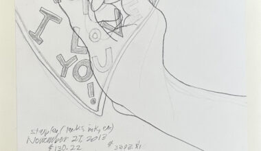 Danica Phelps, Income’s Outcome 156, 2013. Pencil on paper, 3 ⅗ x 7 inches. Courtesy the artist and Patrick Heide Contemporary Art.