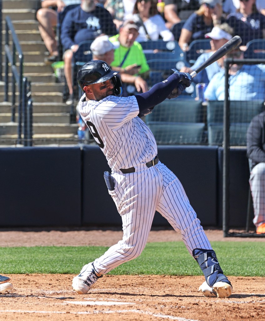 New York Yankees catcher Ali Sanchez #29 at bat in the 4th inning.
