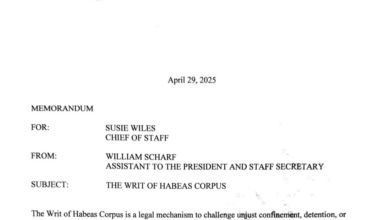 Read Will Scharf’s Confidential Habeas Corpus Memo