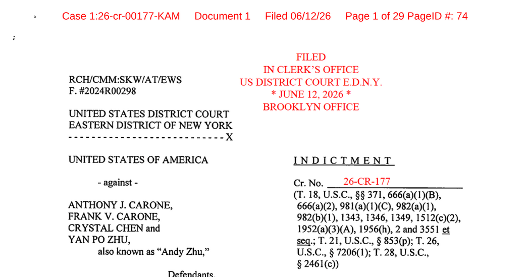 Read the Indictment of Brooklyn Power Broker Frank Carone