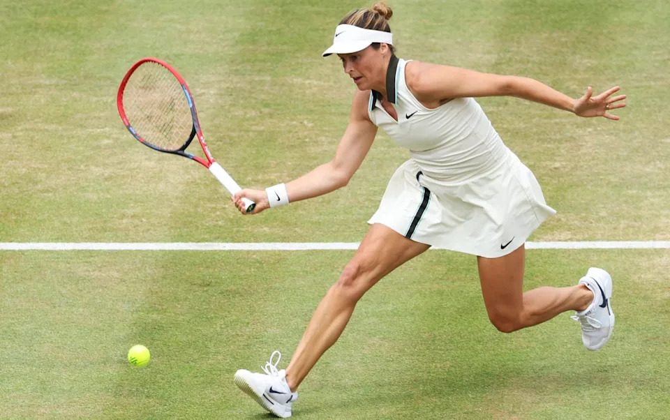 Tatjana Maria in action during the  HSBC Championships final last year