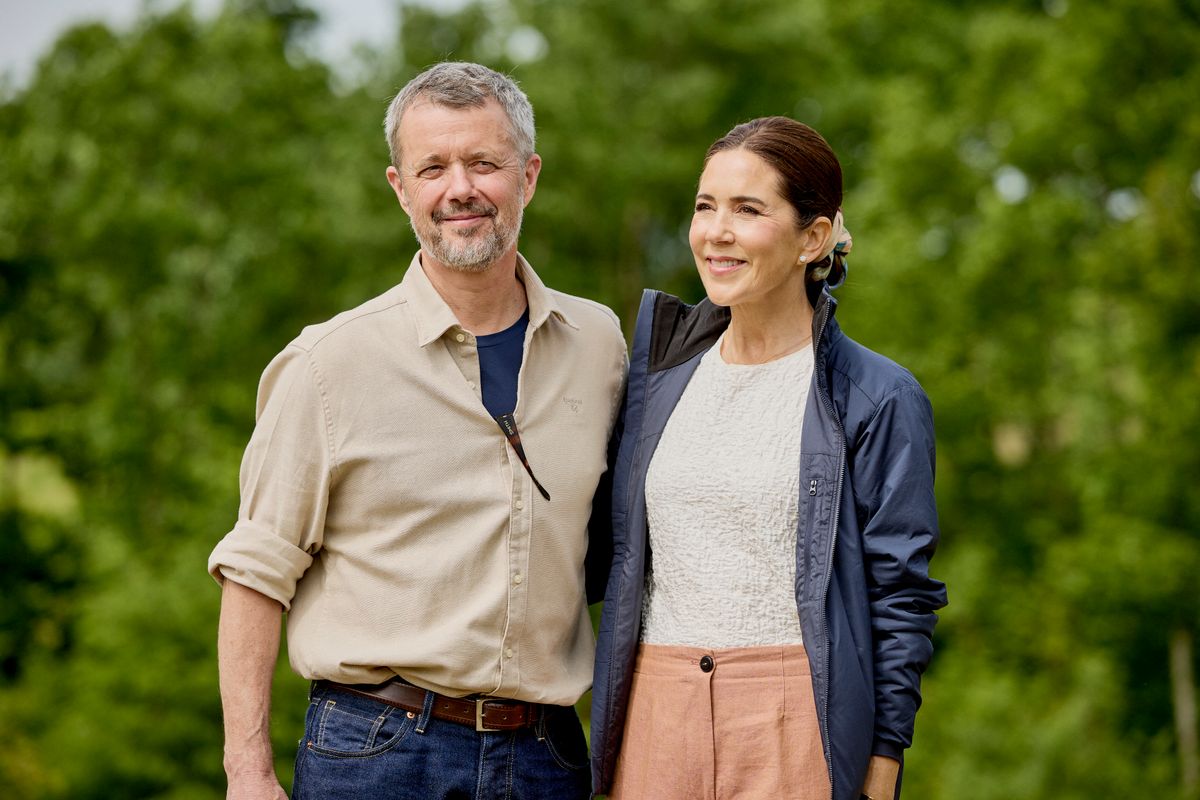 King Frederik X and Queen Mary enjoyed a relaxed stroll through Grenaa, showcasing their coordinated casual style during the royal engagement.
