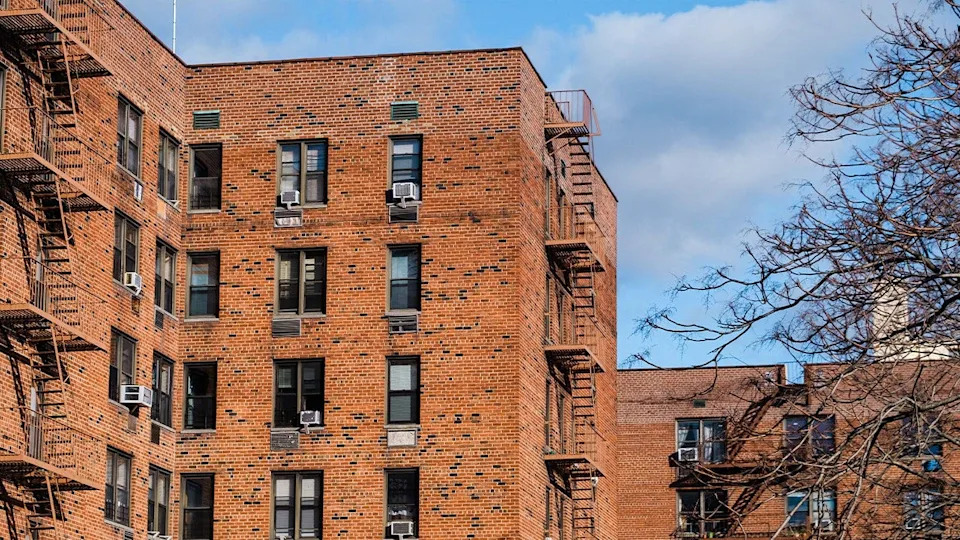 red brown apartment building