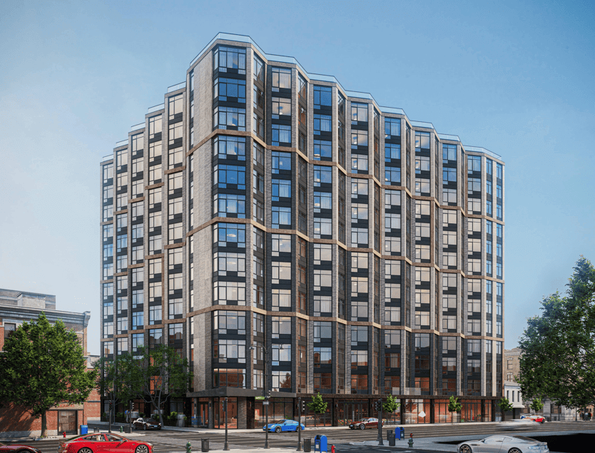 east new york - rendering of a multi-story apartment building