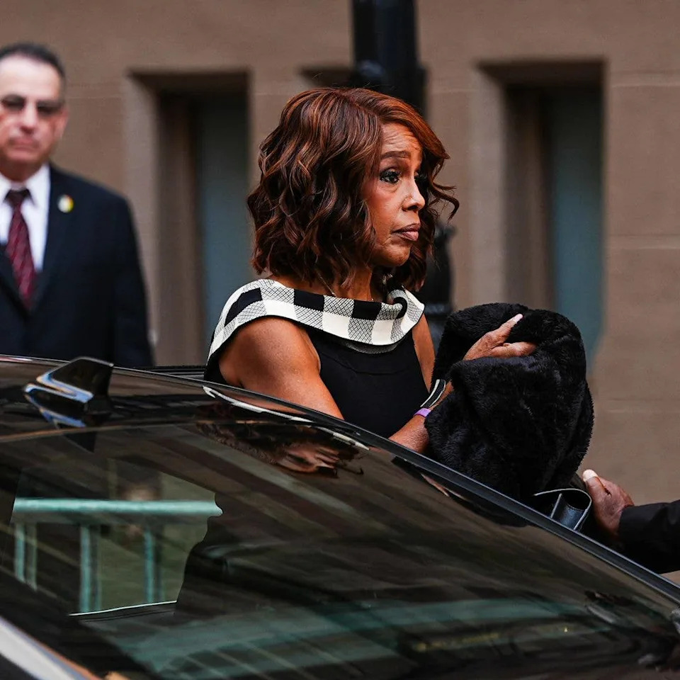 Gayle King attends the funeral of Clive Davis outside Central Synagogue on June 29, 2026 in New York City.