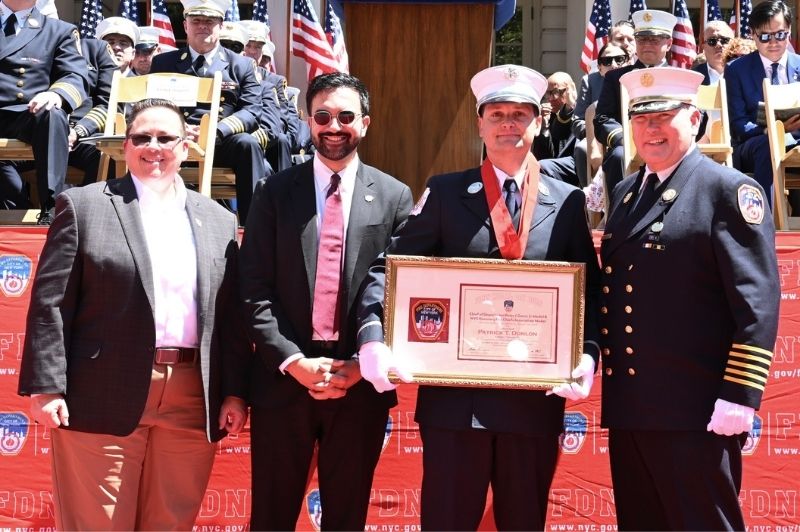 Lieutenant from Engine Company 75 receives top fire operations medal at 2026 FDNY Medal Day