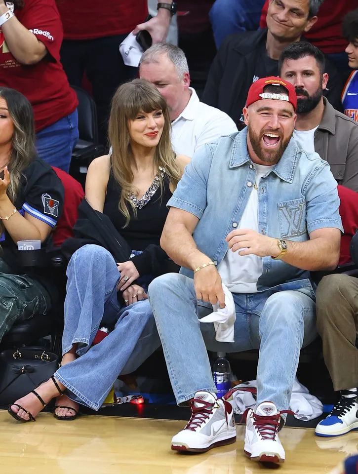 Taylor Swift and Travis Kielce at an NBA game in Ohio on May 23, 2026.Credit: Getty Images