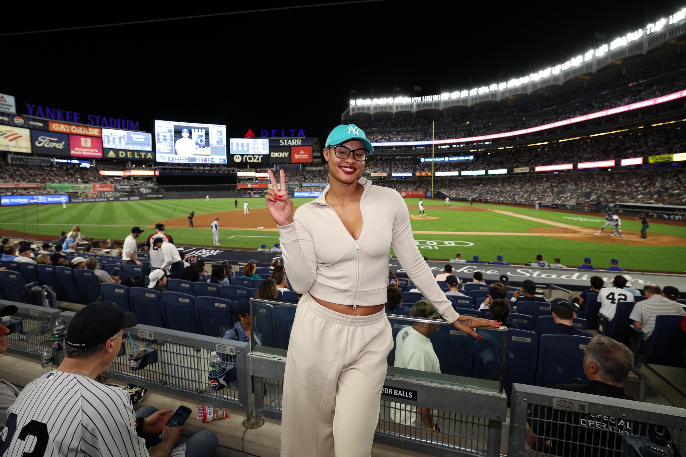 Sabally opted for the bright lights of NYC this offseason. (Photo by New York Yankees)