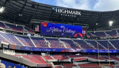 ribbon cutting at new highmark stadium