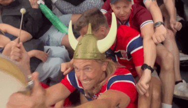 Norway Fans Perform 'Viking Row' on NYC Subway Train