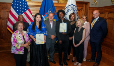 YONKERS MAYOR SPANO SWEARS IN STUDENTS TO YONKERS BOARD OF EDUCATION