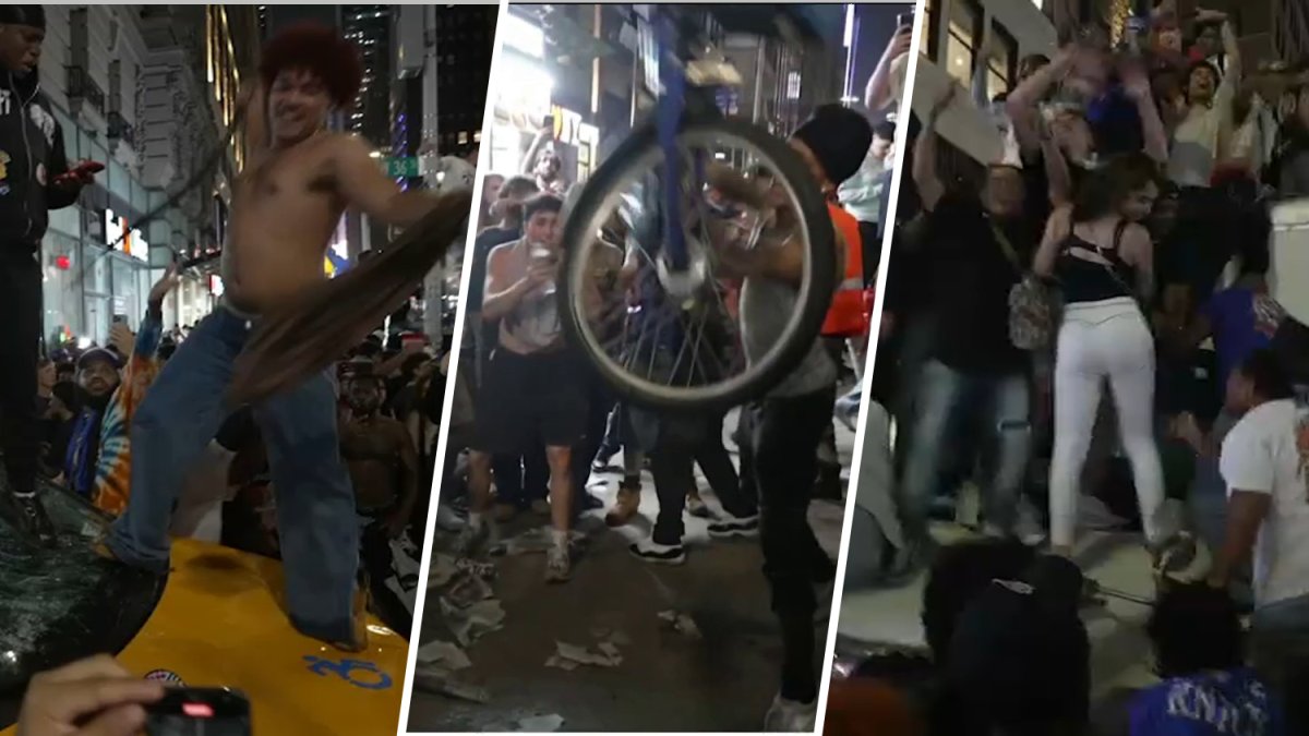 Video shows Knicks fans go crazy outside Madison Square Garden – NBC New York