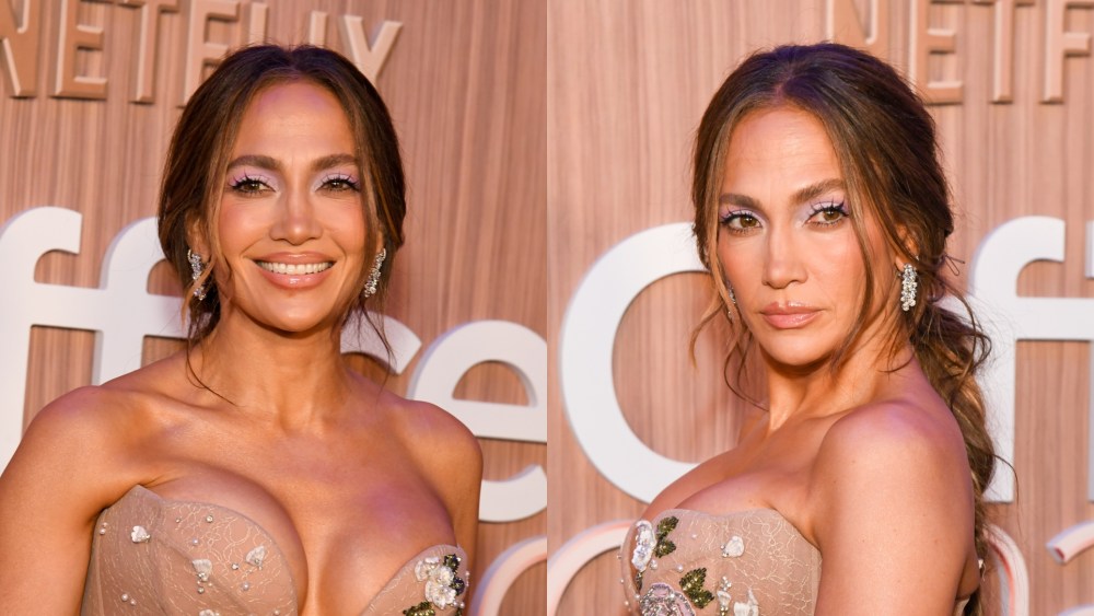 Jennifer Lopez wears Miss Sohee couture at Netflix's "Office Romance" premiere on June 2 in New York City.