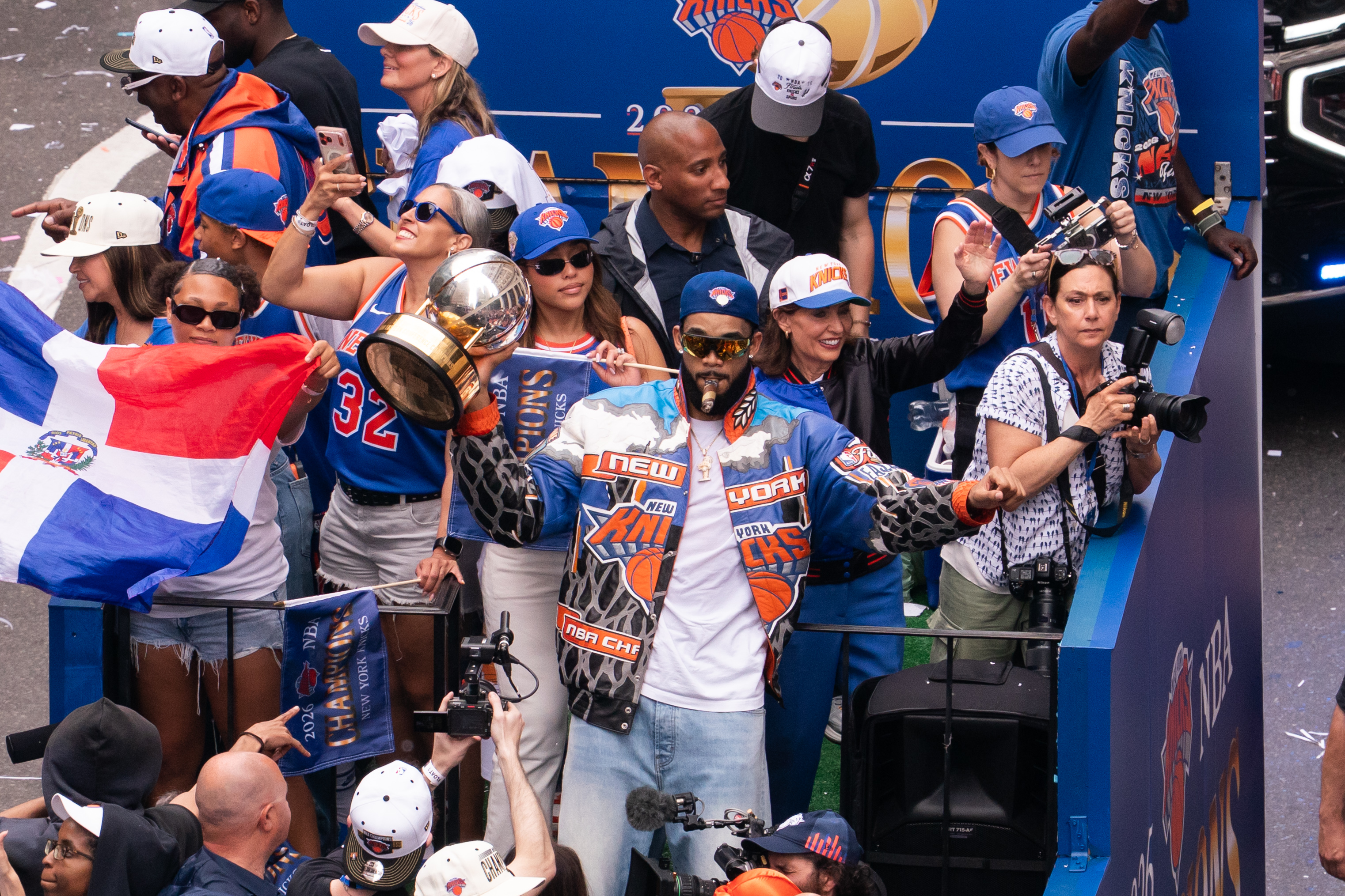 New York Knicks ticker-tape parade down Manhattan's "Canyon of Heroes" to celebrate their 2026 NBA Championship