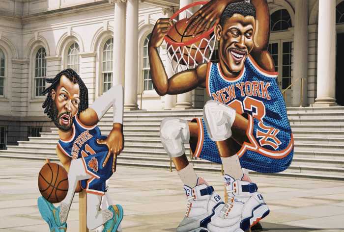 illustrated cutouts of basketball players 