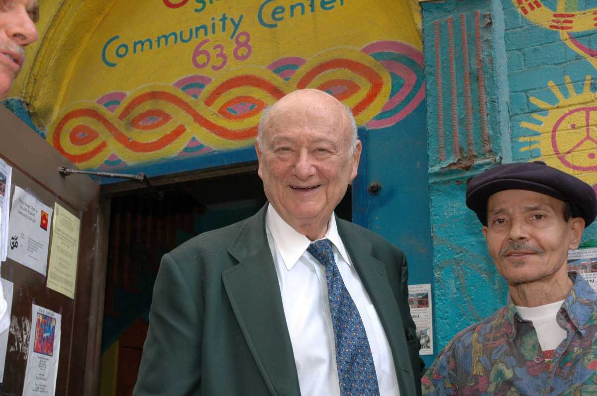 Former mayor Ed Koch in the village