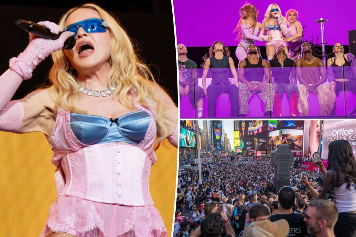 Madonna, 67, dazzles in Dolce & Gabbana at surprise NYC Times Square concert