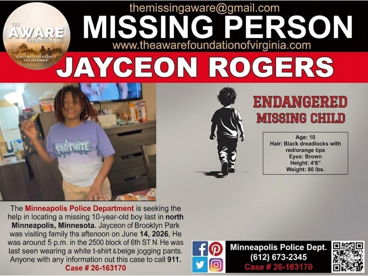 MINNEAPOLIMEDIA NEWS | Minneapolis Police Search for Missing 10-Year-Old Brooklyn Park Boy Last Seen in North Minneapolis