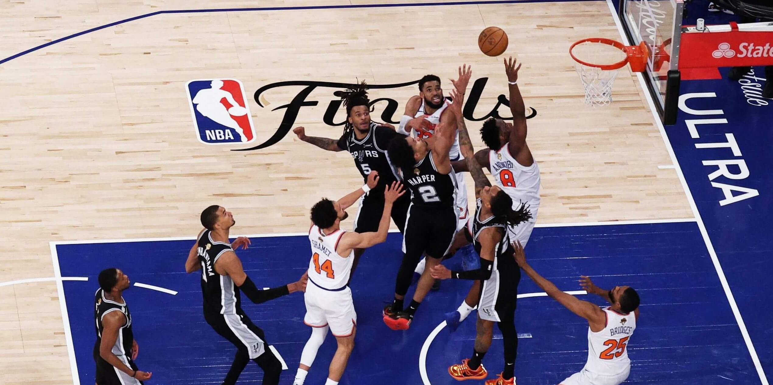 OG Anunoby makes the winning tip-in in the final second against the Spurs in Game 4 at Madison Square Garden, which sent the Knicks on their way to their first NBA championship since 1973. (Vincent Carchietta / Imagn Images)