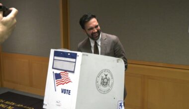 Mayor Zohran Mamdani voting (Spectrum News NY1)
