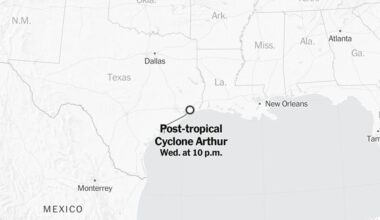 Maps: Tracking Post-Tropical Cyclone Arthur