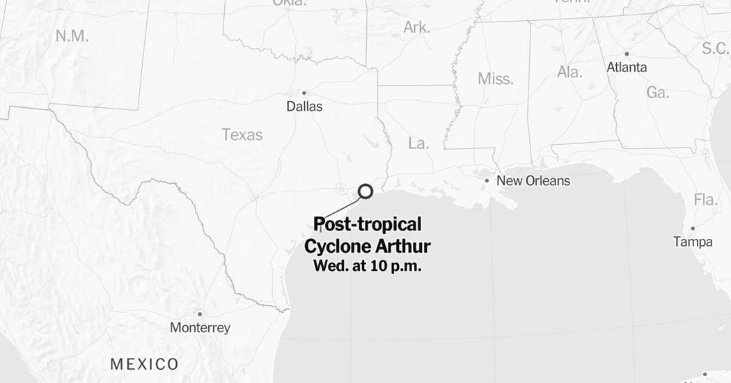 Maps: Tracking Post-Tropical Cyclone Arthur