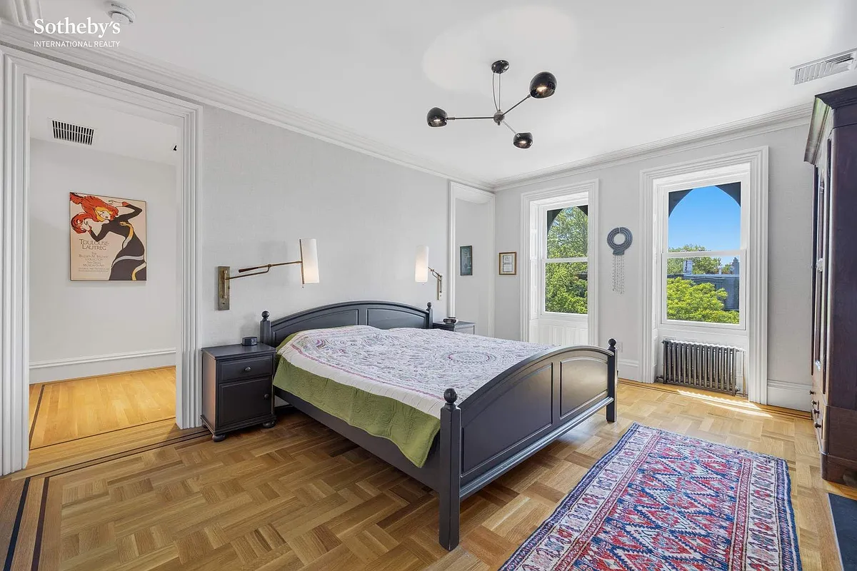 bedroom with wood floor