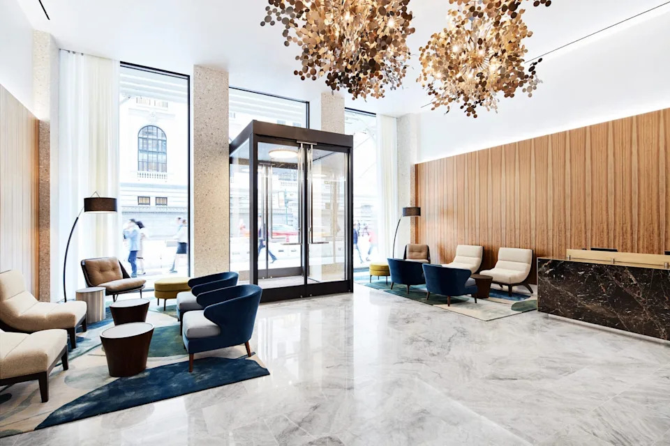 The lobby of New York's Park Terrace Hotel