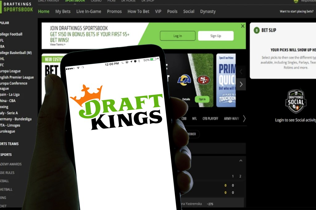 A picture of Draft Kings on a phone.