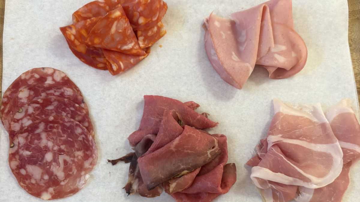 Meat options at La Piandineria.