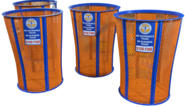 NYC department of sanitation gives away Knicks waste bins