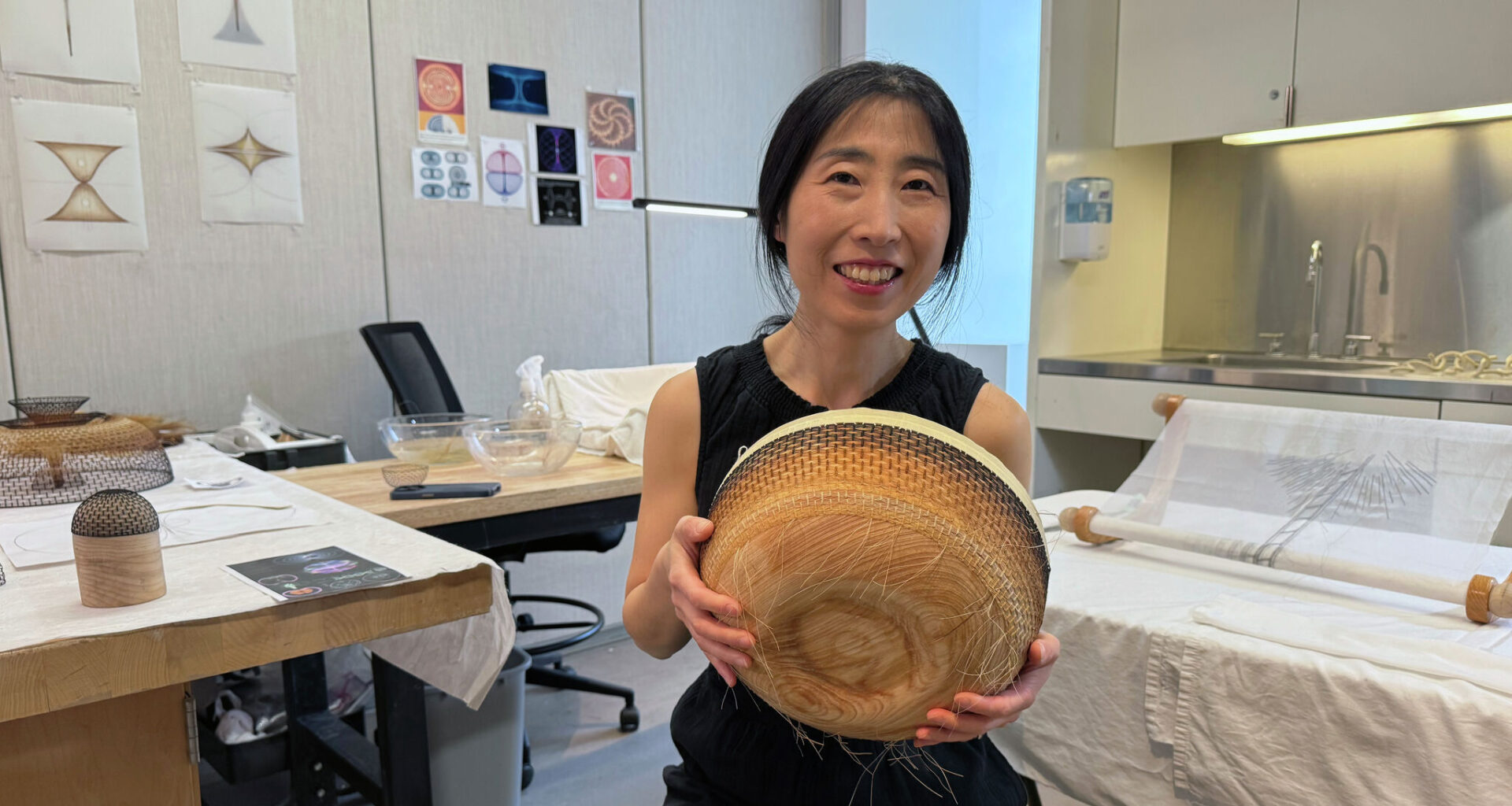 “The Offering Bowl 02,” one in a series of intricate pieces Yoon made using her hair.