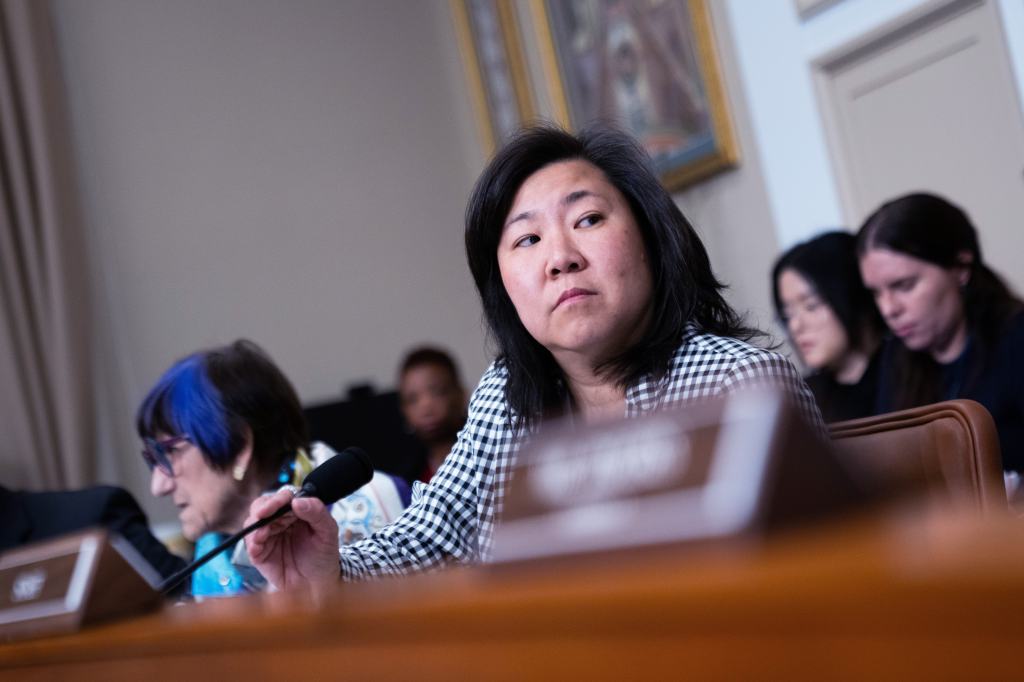 Rep. Grace Meng asking questions during a House Appropriations Committee hearing.