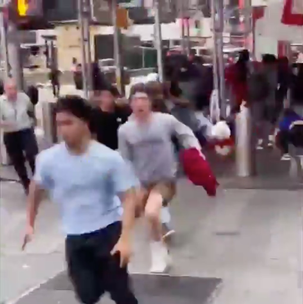People fleeing a shooting in Times Square.