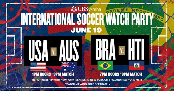 UBS Arena To Host International Soccer Watch Party on June 19th
