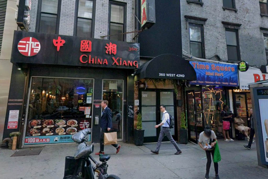 A 42-year-old man was stabbed in the back around 2 a.m. during a fight with a stranger on West 42nd Street near Ninth Avenue, cops said.