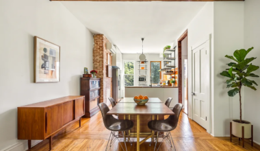 open plan kitchen and dining room