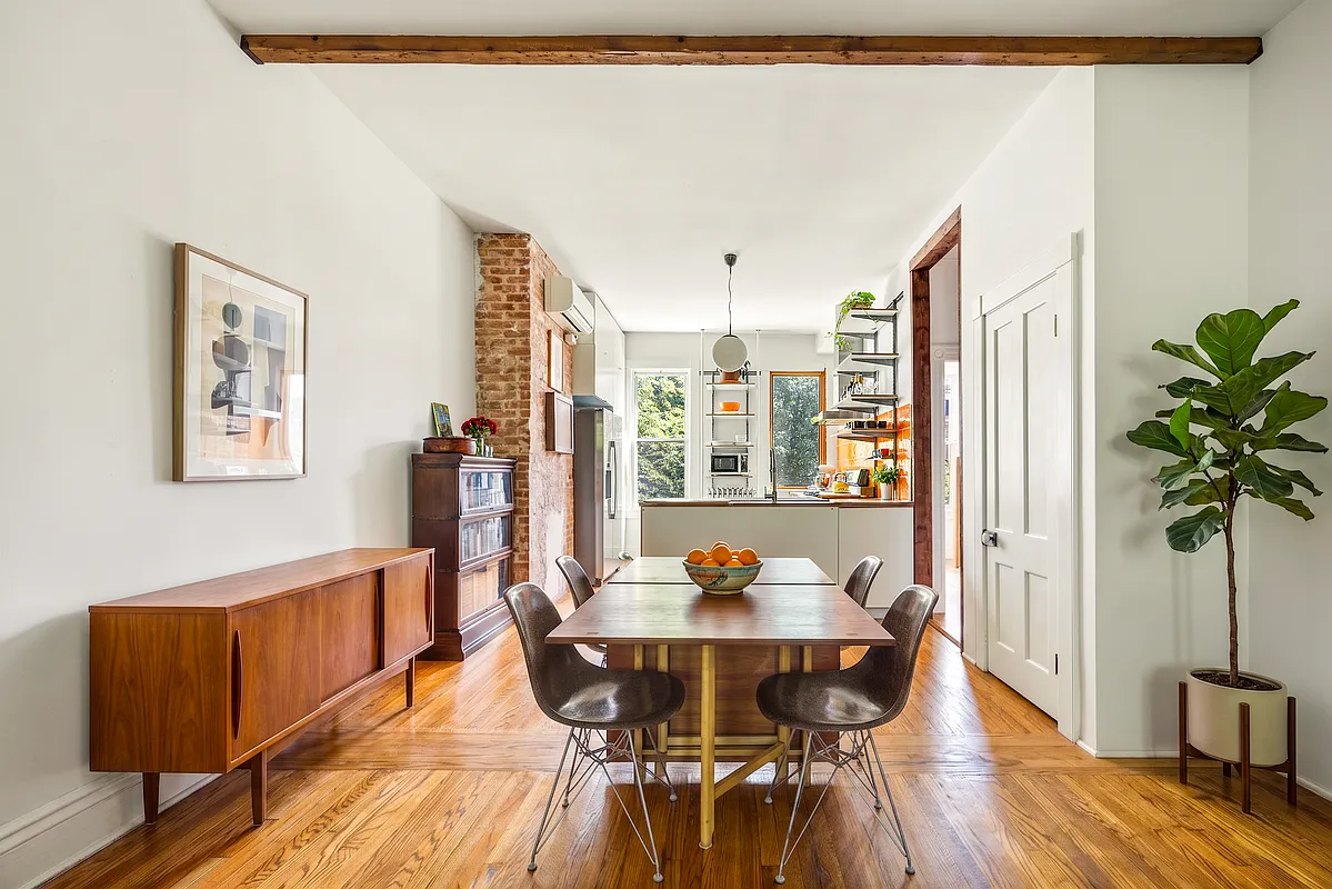 open plan kitchen and dining room