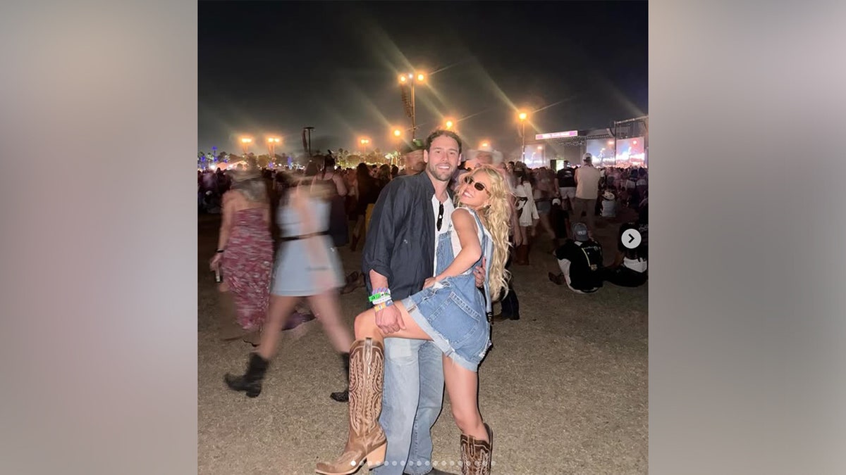 Sydney Sweeney and Scooter Braun standing together at Stagecoach event