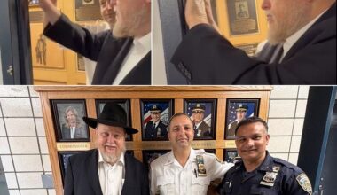 NYPD Queens North Inspector Affixes Mezuzah