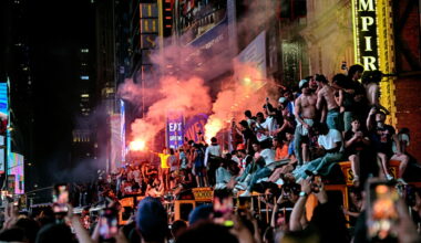 Delirious celebrations in New York as Knicks win first NBA championship in 53 years