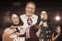 Mayor Zohran Mamdani with Darializa Avila Chevalier, Brad Lander and Claire Valdez