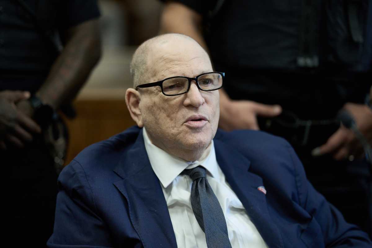 Harvey Weinstein sits at retrial of rape case in Manhattan