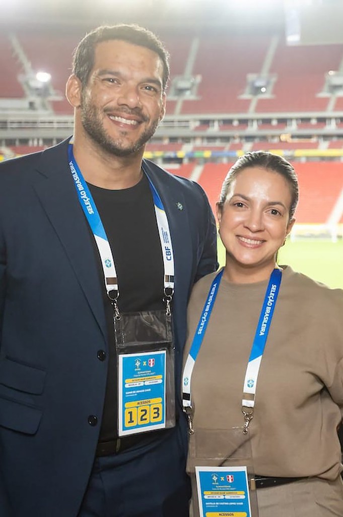 Samir Xaud with his wife Natalia Lopes.